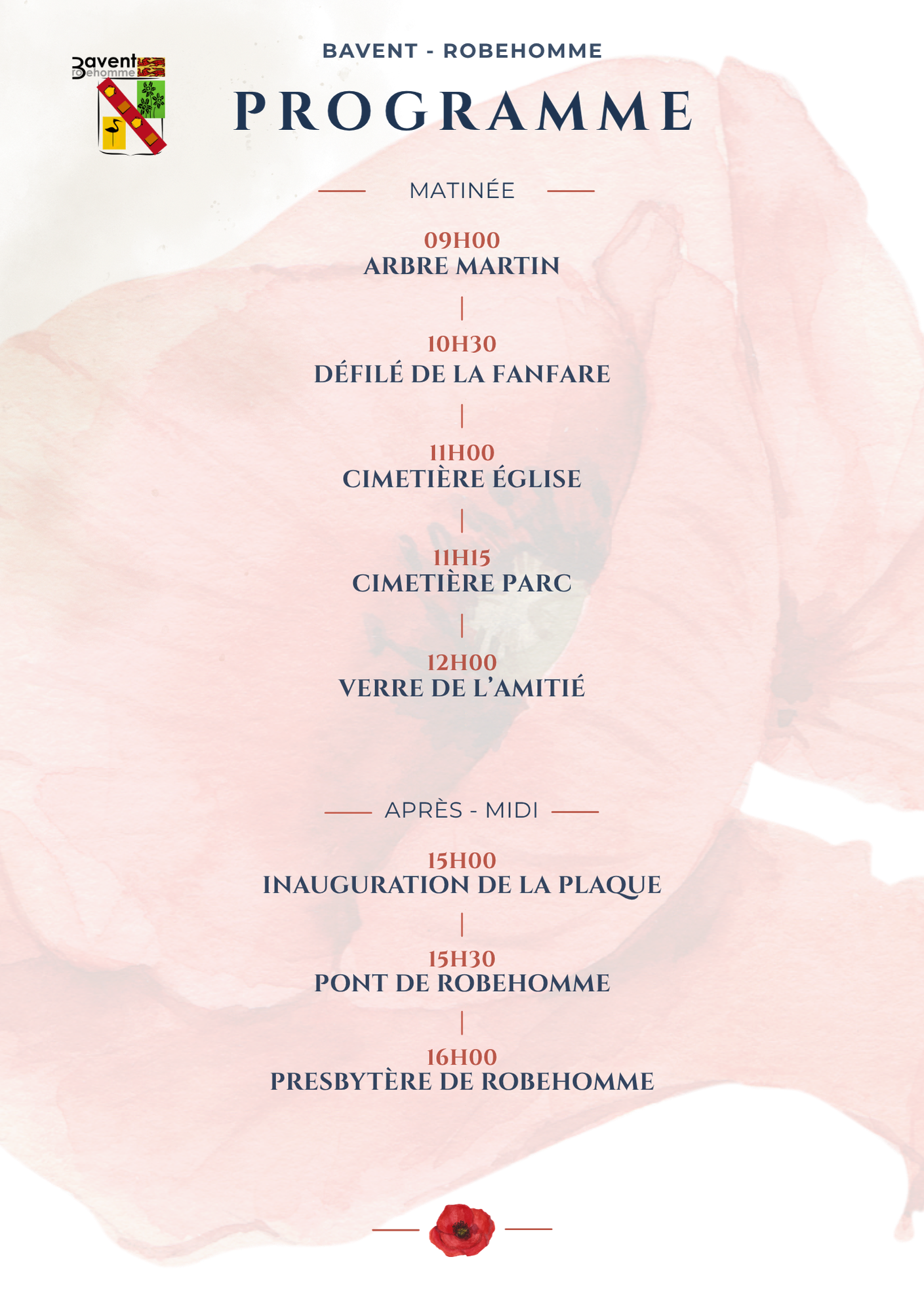 Programme des cérémonies commémoratives