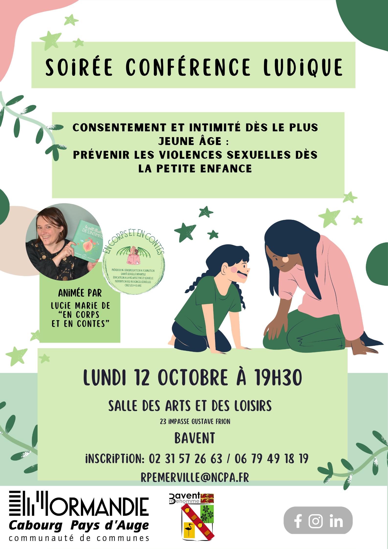 Affiche de la soirée conférence sur le consentement et l'intimité dès le plus jeune âge