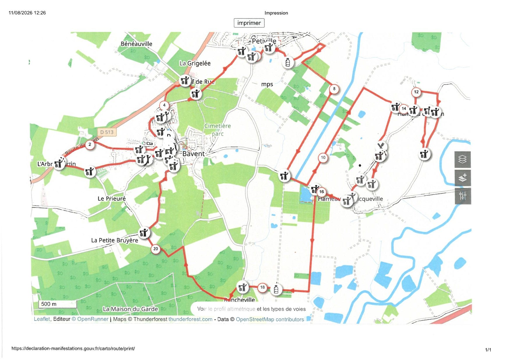 Plan du parcours Urban Wild Bavent 2026