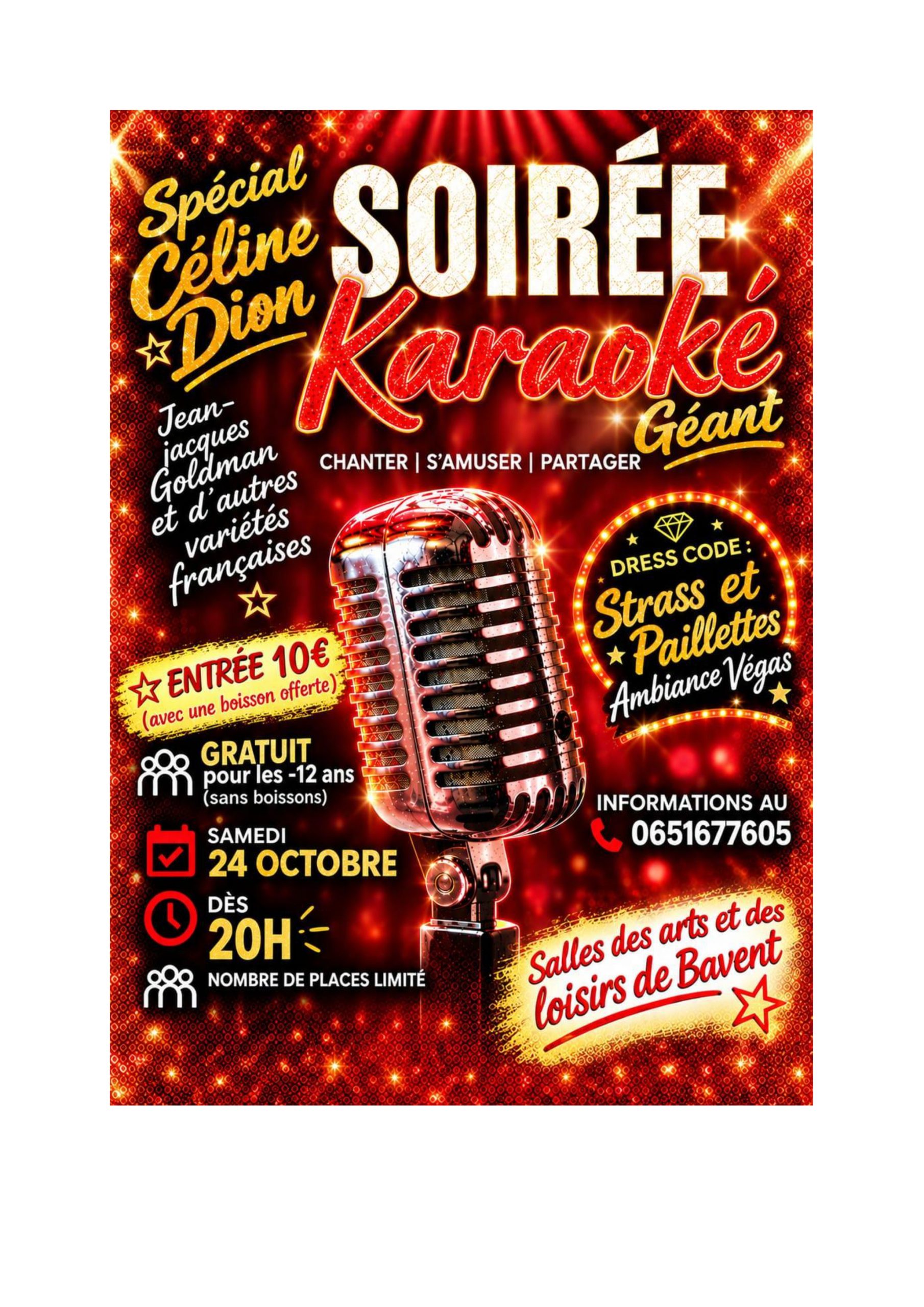 Affiche de la soirée karaoké du 24 octobre 2026 à Bavent